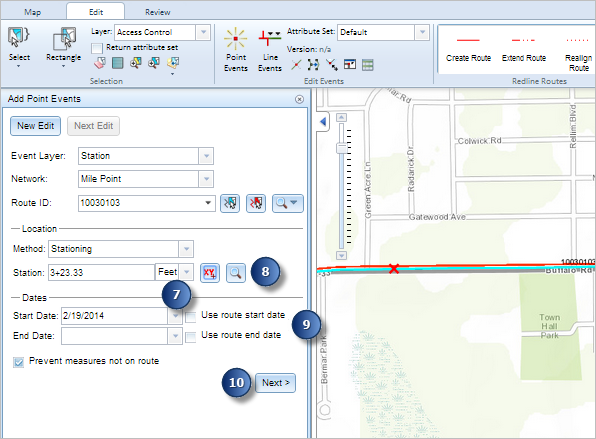 Adding point events using stationing